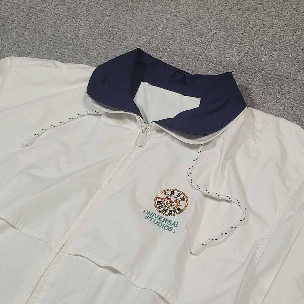 Vintage Universal Studios Crew Members Jacket Mens Medium White Zip Up